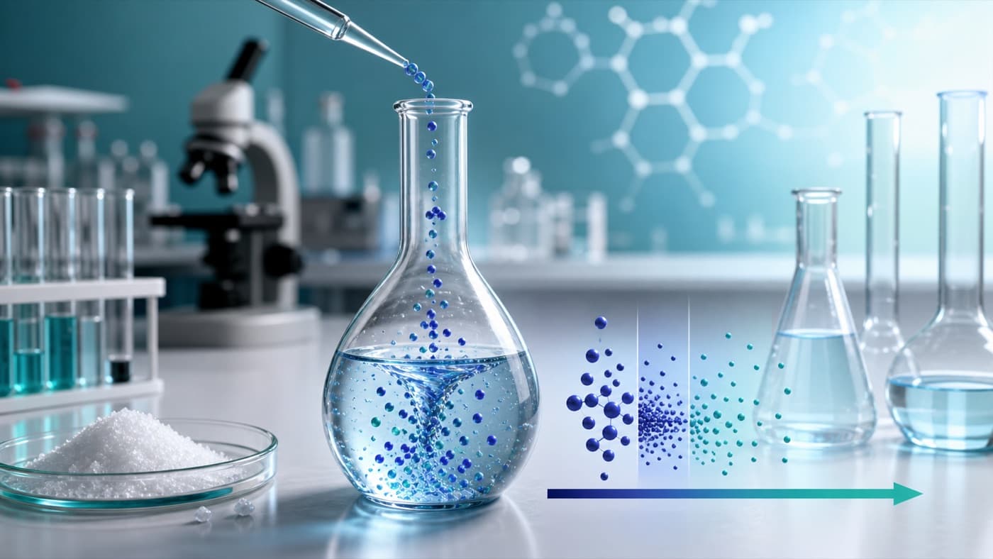 Molarity solution preparation with volumetric glassware and dissolved particles